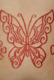 Flower butterfly cut meat tattoo pattern