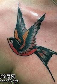 shoulder swallow tattoo pattern