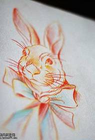 manuscript rabbit tattoo pattern