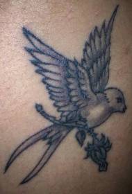ຮູບແບບ Tattoo Sparrow ໃນຕົ້ນໄມ້