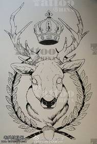Spiritual deer manuscript tattoo pattern