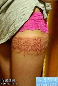 Leg butterfly lace tattoo pattern