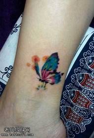 Leg color butterfly tattoo pattern