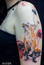Arm yellow fox tattoo pattern
