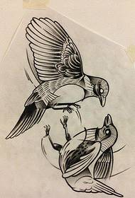 時尚漂亮漂亮的燕子紋身手稿圖案圖片