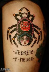 leg beauty spider tattoo pattern