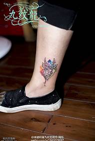 Watercolor deer tattoo pattern on ankle