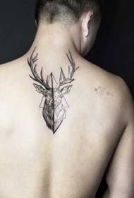 Back deer tattoo pattern
