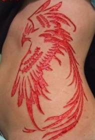 Бічні ребра птах вирізати шкіряні татуювання візерунок