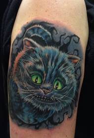 Kolor ramienia uśmiech wzór kota uśmiech tatuaż