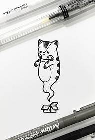 Manuscript i karikaturës së tatuazheve të maceve
