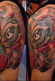 Arm owl tattoo pattern
