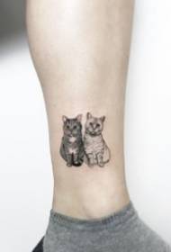 Small fresh cat tattoo: 狠 cute set of small fresh cat tattoo designs