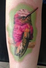 Pink bird tattoo pattern