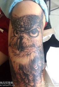 Thigh realistic photorealistic owl tattoo pattern large