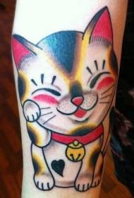 Cute cat tattoo pattern