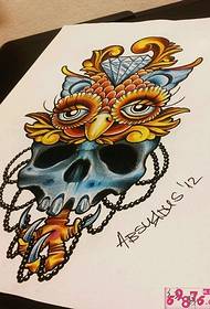 skull owl creative tattoo manuscript picture