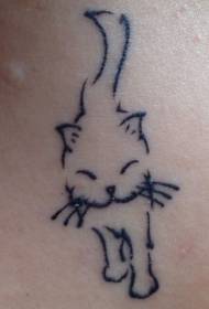 Patrún tattoo cat minimalistic líne cat