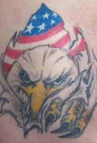 Eagle en Amerikaanse vlag tattoo patroon