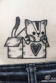 Abdominal pricked kitten tattoo pattern