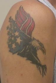 Erelio su Amerikos vėliavos sparnais tatuiruotės modelis