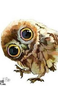 ຮູບແບບ tattoo owl ງາມຂອງ ໜັງ ສືໃບລານ