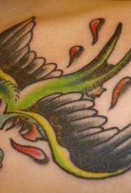 Zombie bird with skull tattoo pattern