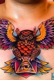 Pattern ng tattoo ng dibdib ng Owl