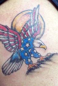 Lub hnub thiab american chij eagle tattoo txawv