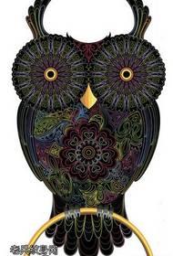 Painted personality vanilla owl tattoo pattern
