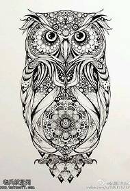 Classic vanilla element owl tattoo pattern