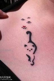 Good looking cat totem tattoo on the shoulder