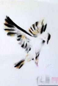 Réalité virtuelle peinte associée à un manuscrit de tatouage de beaux oiseaux