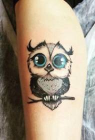 Small minimalist owl tattoo picture for owl control