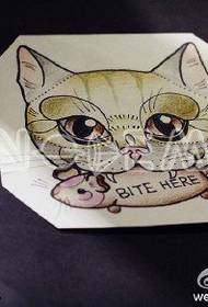 Σχέδιο χειρογράφων τατουάζ ψαριών γατών