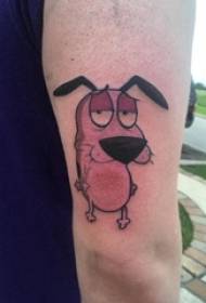 Chàng trai vẽ cánh tay đơn giản hình con chó nhỏ hình xăm