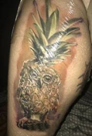 Boys thighs painted painted simple lines pineapple owl tattoo pictures