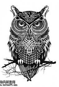 Manuscript an owl tattoo pattern