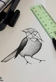 Geometrijske linije uzorka tetovaža ptica