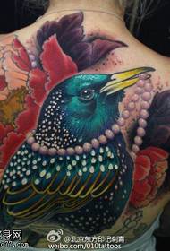 Patró de tatuatge d'ocell