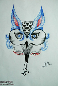 Spun color owl tattoo picture