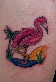 Pink flamingo tattoo pattern in water