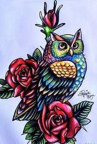 A trend classic fashion owl tattoo manuscript picture picture