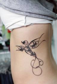 Coasta laterală fantezie pasăre scrisoare model de tatuaj