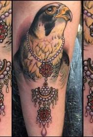 Moderno estilo tradizionala koloretsua bitxiak arrano tatuaje eredua