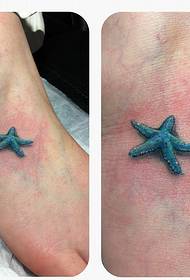 Starfish tattoo on the instep