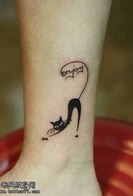 Small fresh cat tattoo pattern on the feet