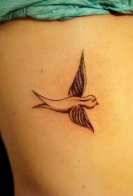 Modello di tatuaggio semplice uccello carino