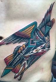 Old school colorful eagle tattoo pattern