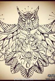 Sketch owl tattoo manuscript works